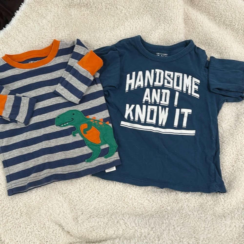1 Carters long sleeved size 24 mo and 1 Children’s Place long sleeved size 2T.
